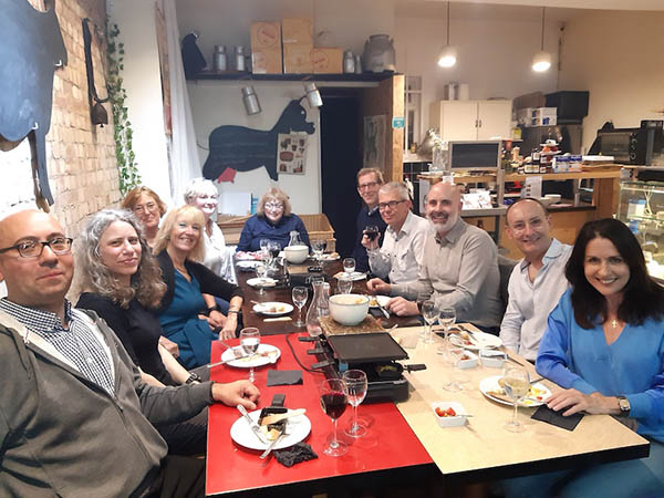 Group of people eating French meal