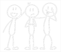 Cartoon of 3 friends