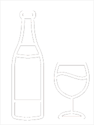 Cartoon wine bottle and glass